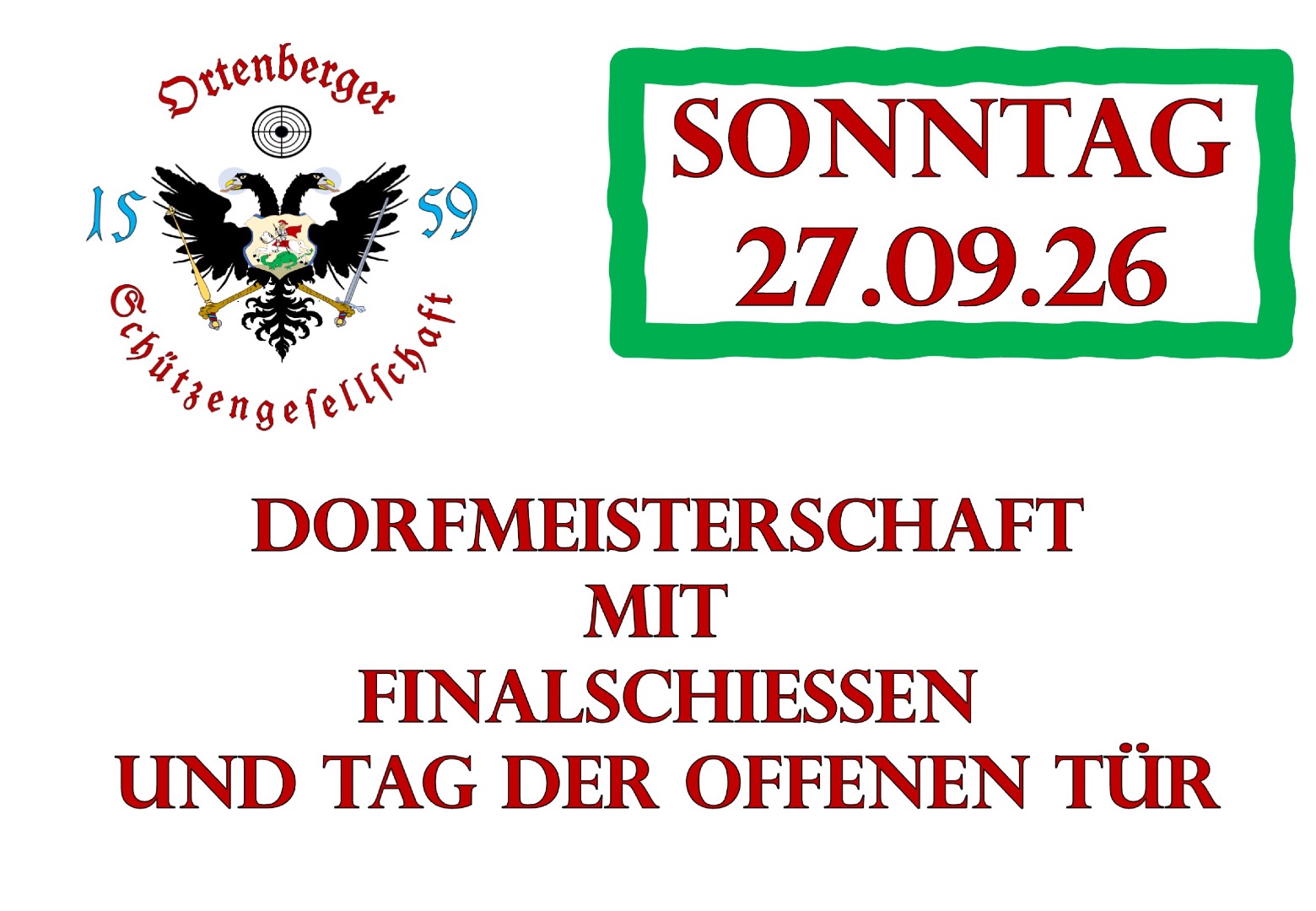 57. Vereinspokalschießen und Tag der offenen Tür am 27.09.26